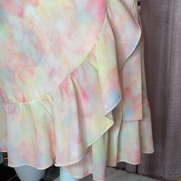 Chelsea & Violet Tie Dye Ruffle Wrap Skirt - Picture 8 of 16